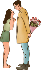 Manhwa Inspired Romantic Couple Surprising with Flowers